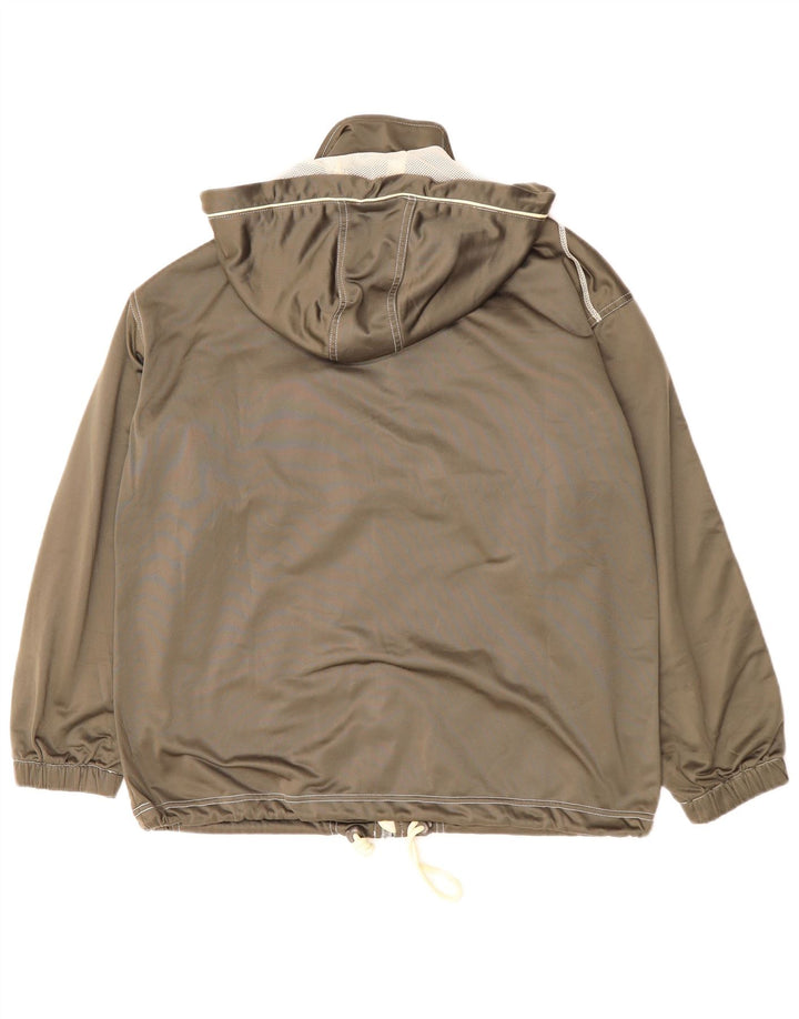 DIADORA Womens Oversized Hooded Tracksuit Top Jacket UK 10 Small Grey