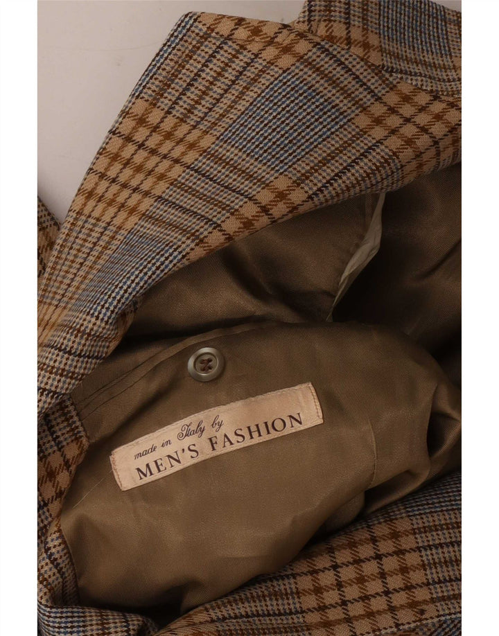 Blazer vintage pentru bărbați cu 2 nasturi UK 36 mic maro Houndstooth