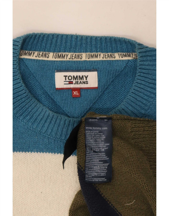 Tommy Hilfiger Mens Crew Neck Jumper Sweater XL Multicoloured Striped