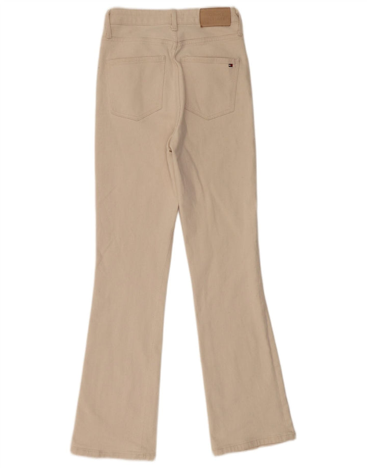 TOMMY HILFIGER Womens Flared Jeans W26 L30 Beige Cotton