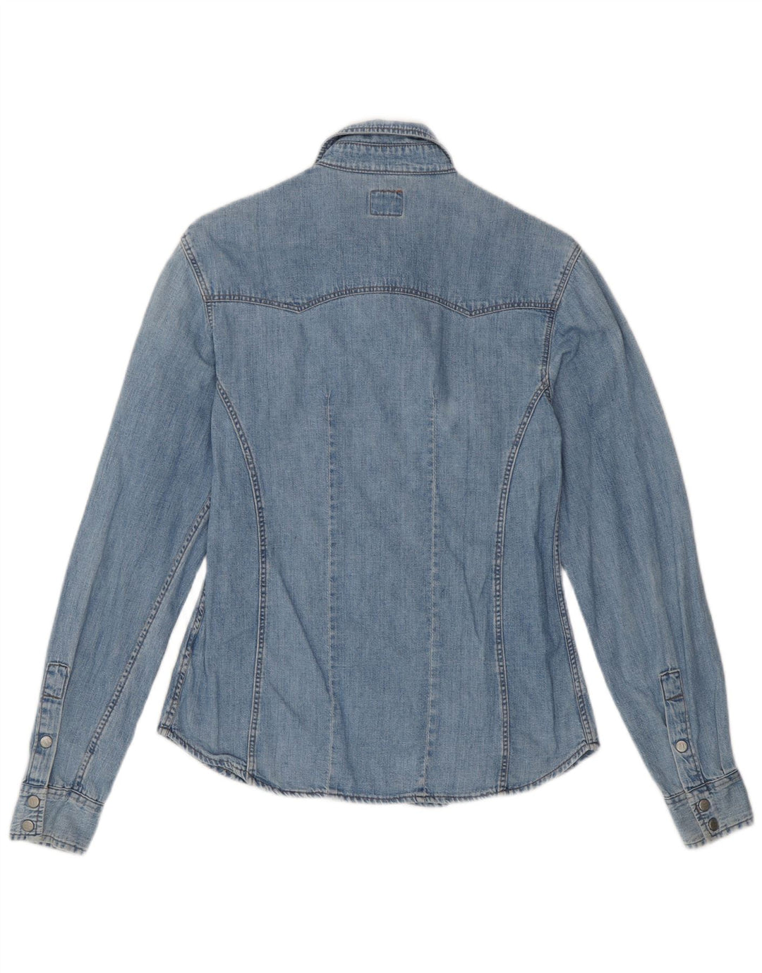 OXXY Womens Denim Shirt UK 12 Medium Blue Cotton