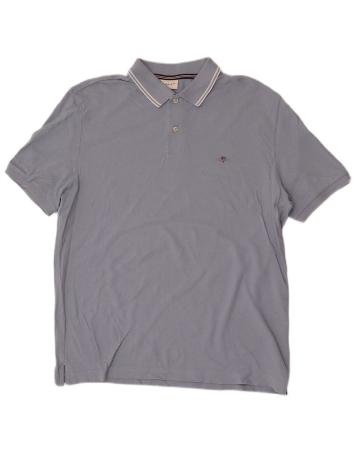 Gant Mens Polo Shirt Large Blue Cotton