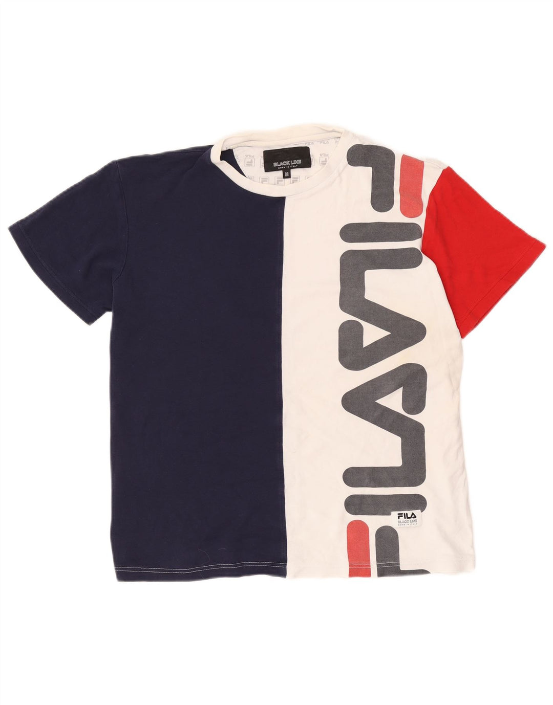 Fila T-Shirt Graphique Homme Blanc Moyen Coton Colorblock