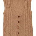 Vintage Mens Sleeveless Cardigan Sweater Small Beige