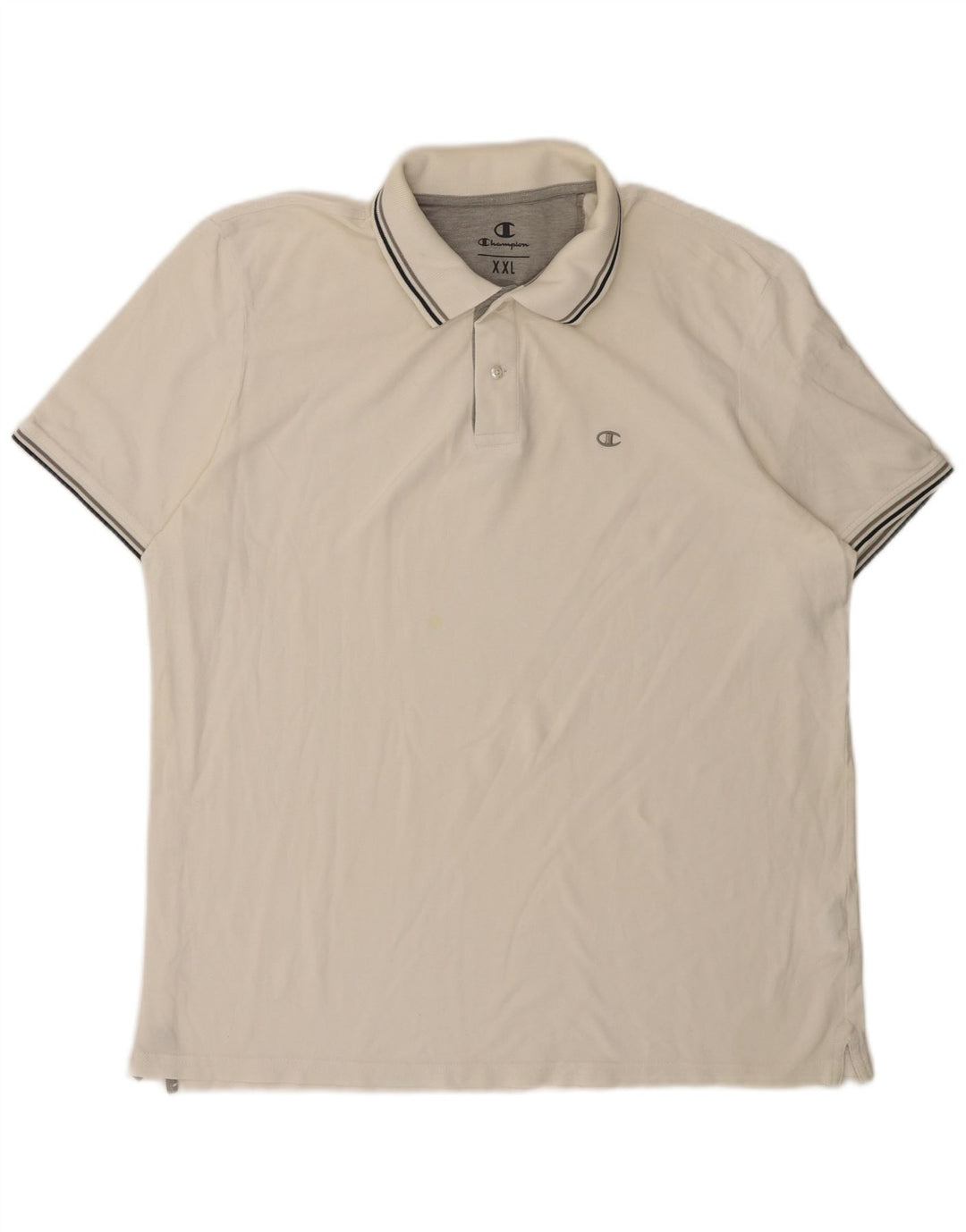 Champion Mens Polo Shirt 2XL Off White Cotton