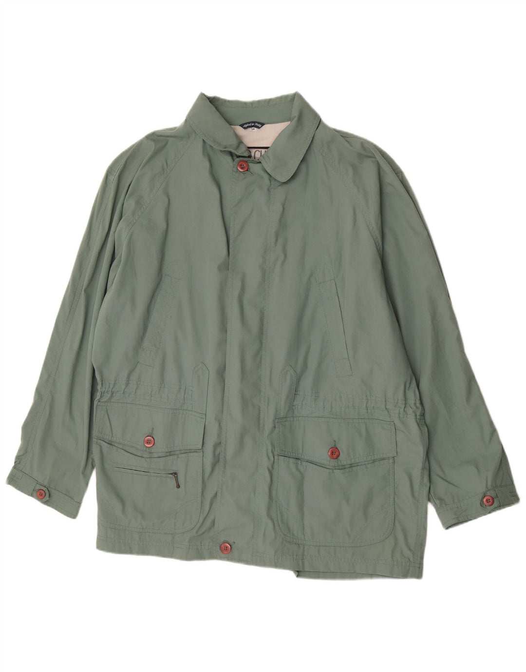 Faciba Mens Utility Jacket IT 54 2XL Green Polyester