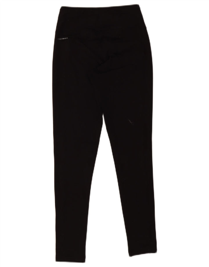 REEBOK Dame Leggings UK 4/6 XS Sort Polyester