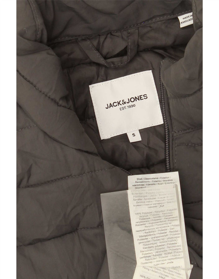 Jack & Jones Mens Padded Gilet UK 36 Small Grey Polyester