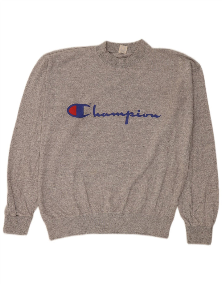 Champion Mens Graphic Sweatshirt Jumper Large Grey Flecked Cotton