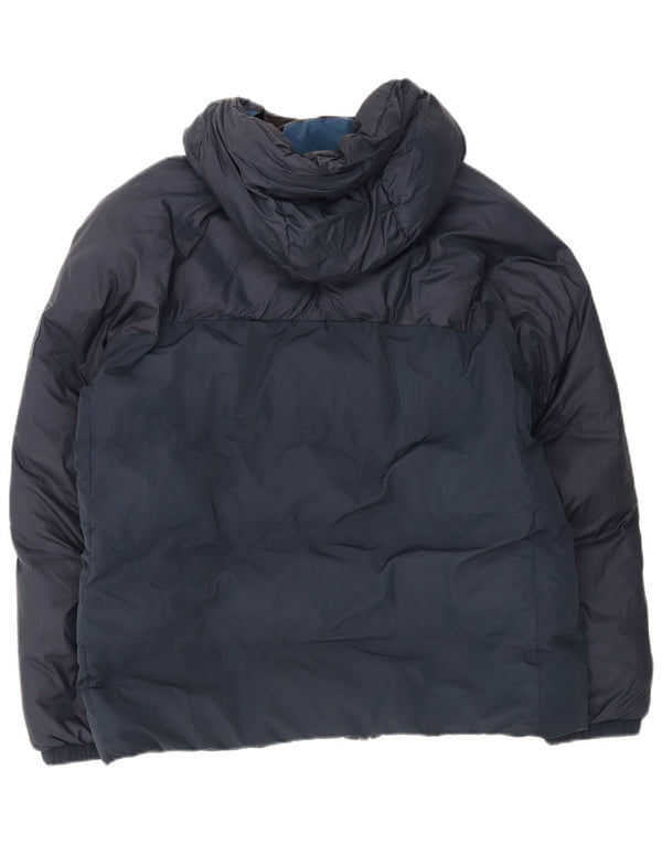 Timberland Mens Hooded Padded Jacket UK 42 XL Navy Blue Nylon