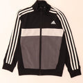 Adidas Boys tréningruha felső kabát 7-8 éves fekete Colourblock poliészter