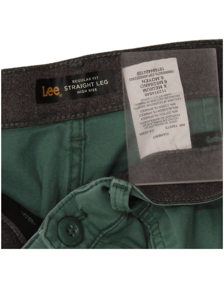 LEE Womens Regular Fit Straight Cropped Trousers US 6 Medium W30 L24 Green