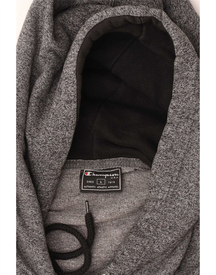 Champion Mens Regular Fit Hoodie Jumper Large Grey Flecked