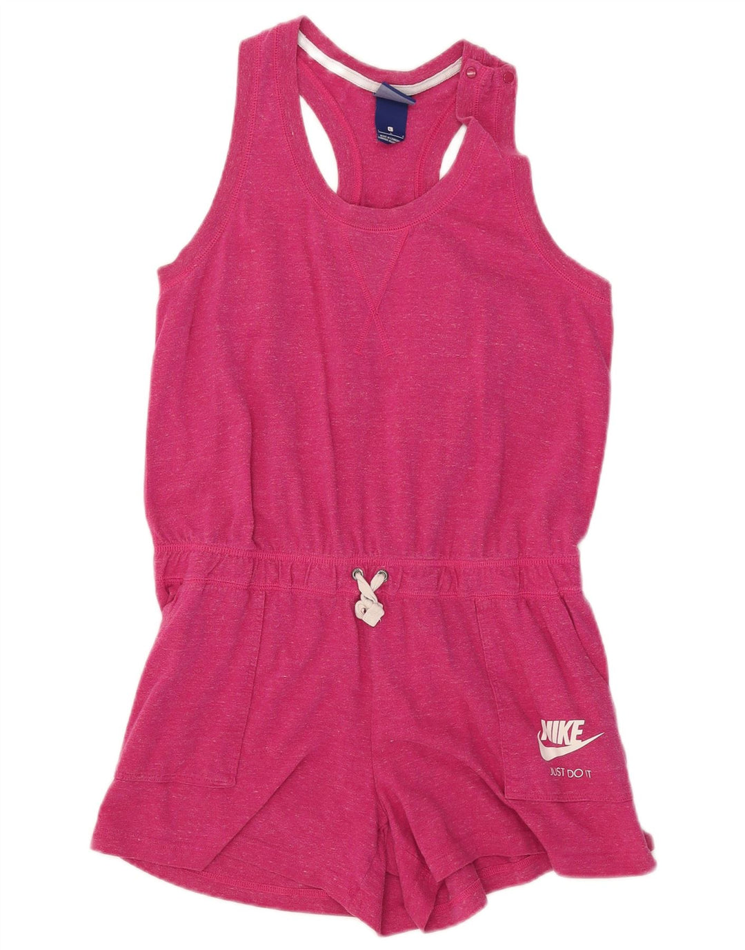 Nike Womens Sleeveless Playsuit UK 16 Large  Pink Cotton
