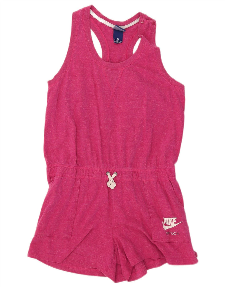 Nike Womens Sleeveless Playsuit UK 16 Large  Pink Cotton