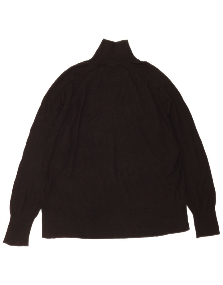 Zara Dame Oversized Turtle Neck Jumper Sweater UK 10 Small Black