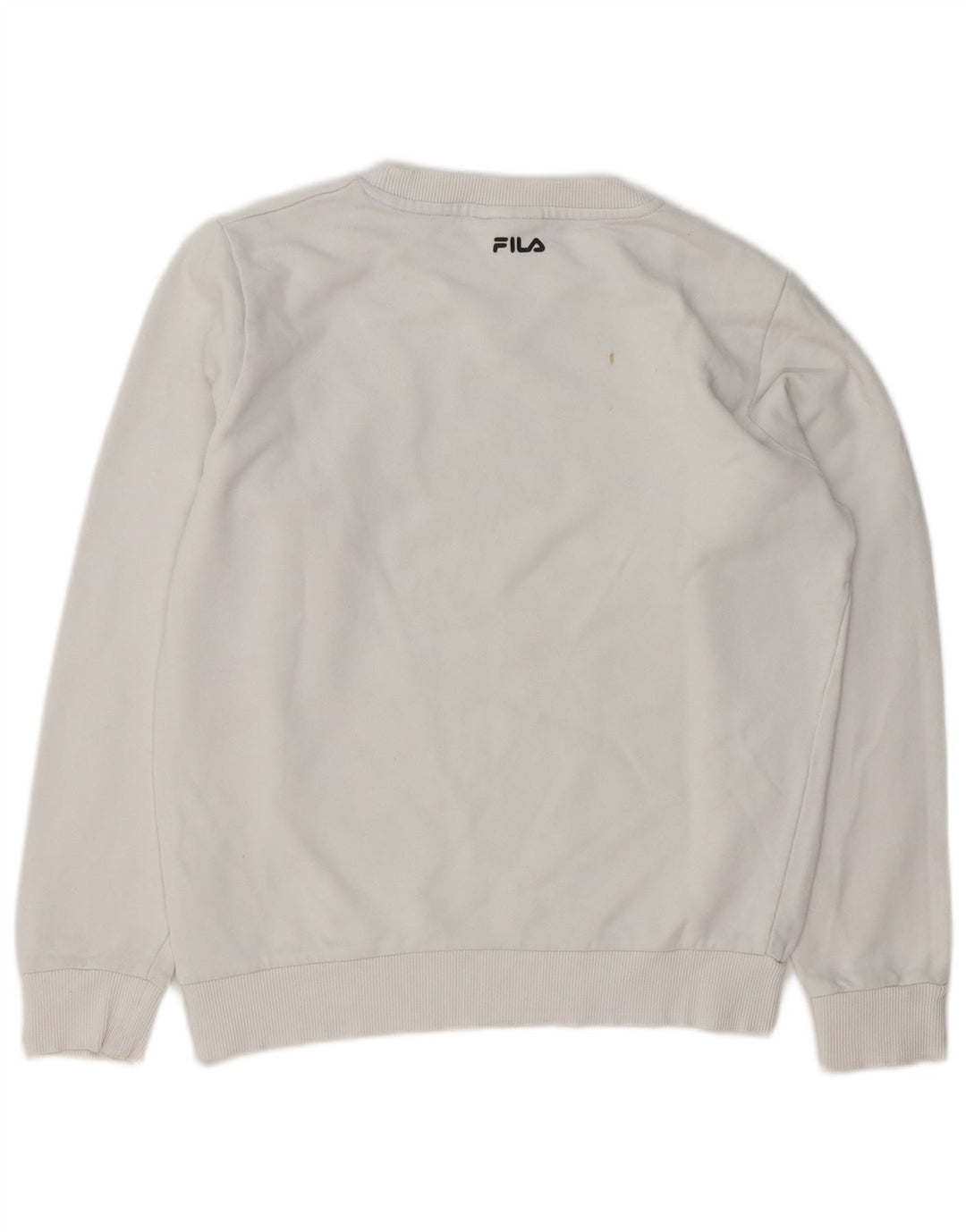 Fila Womens Oversized Sweatshirt Jumper UK 10 Small White Bomuld