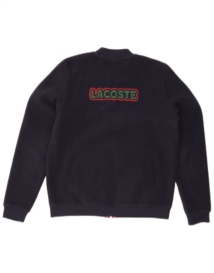 LACOSTE Boys Graphic Fleece Jacket 13-14 Years Navy Blue Polyester