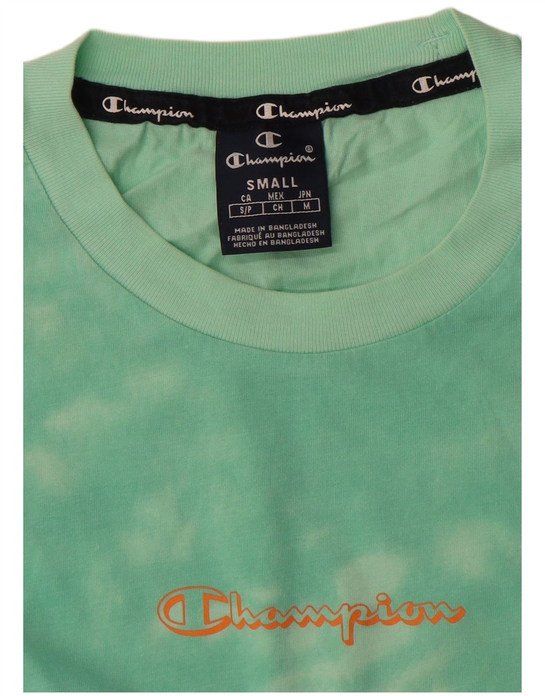 Champion Herre grafisk T-shirt Top Small Green Tie Dye