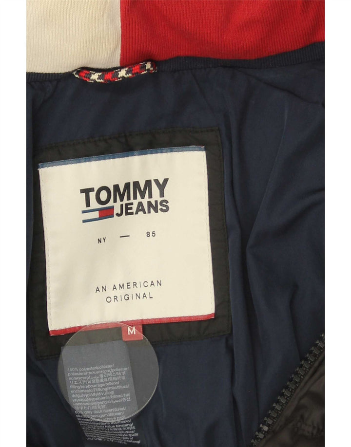 Tommy Hilfiger Mens Hooded Padded Jacket UK 38 Medium Black Polyester