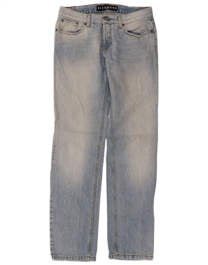 Richmond Mens Straight Jeans W32 L32 Blue Cotton