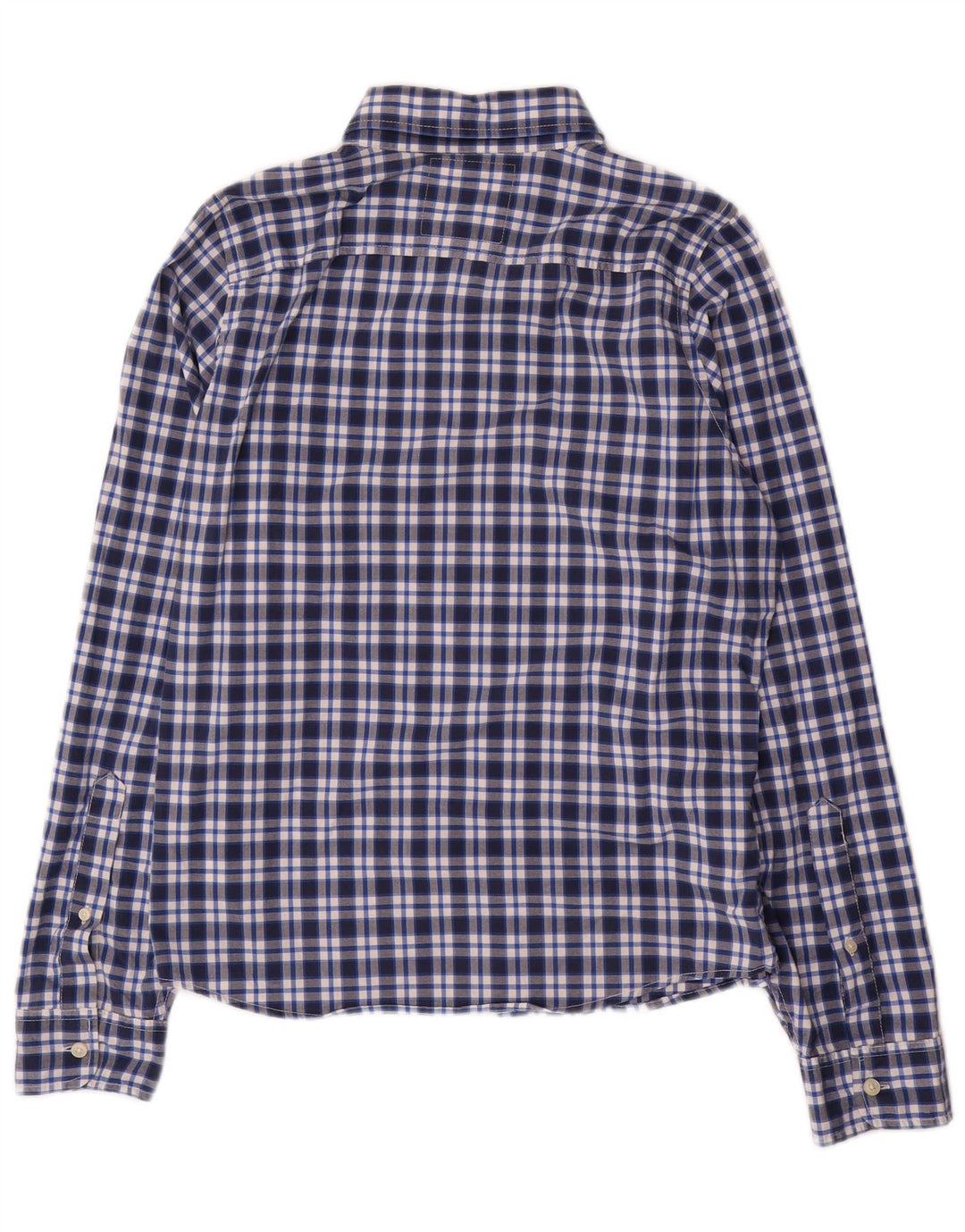 Hollister Mens Shirt Medium Navy Blue Check Cotton