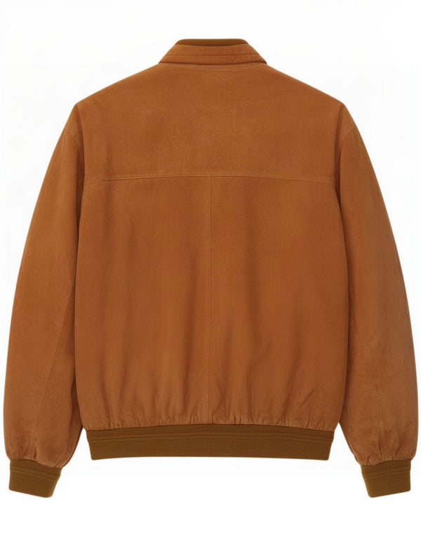 Jaqueta bomber masculina vintage de camurça IT 58 4XL couro marrom