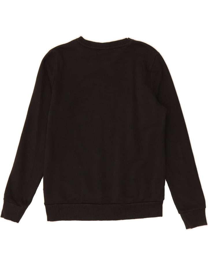 PUMA Womens Graphic Sweatshirt Jumper UK 14 Medium Black Cotton Vintage Puma and Second-Hand Puma from Messina Hembry 