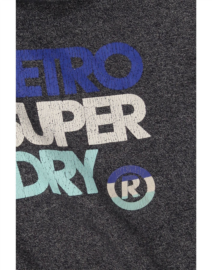 SUPERDRY Mens Graphic Zip Hoodie Sweater Medium Navy Blue Cotton