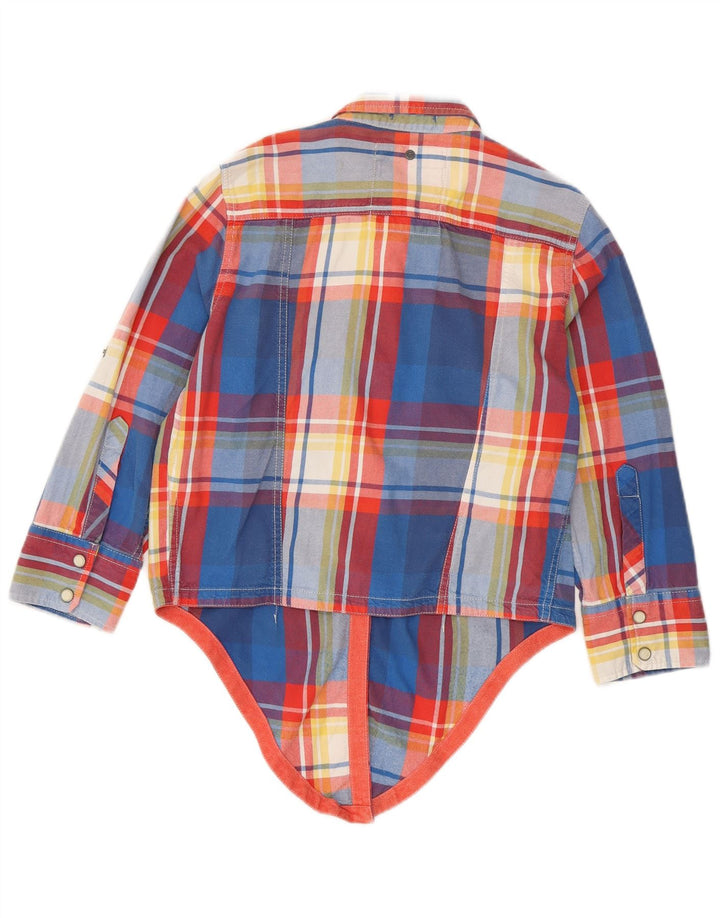 Superdry γυναικείο πουλόβερ φανελένιο πουκάμισο UK 12 μεσαίου μπλε βαμβακερό καρό