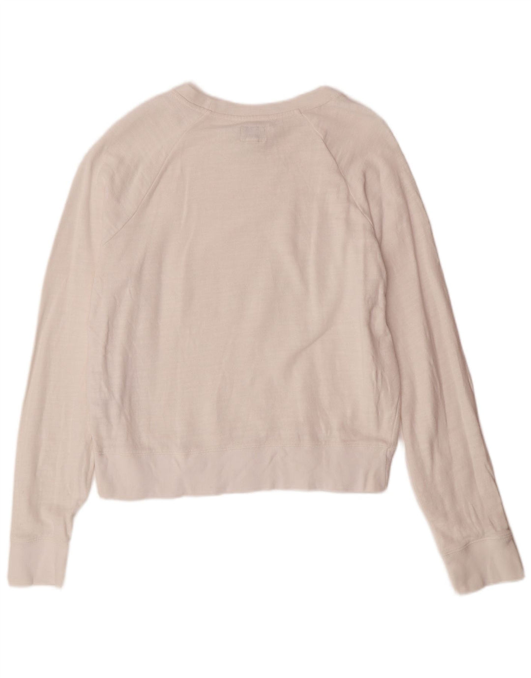 J. CREW Womens Oversized Sweatshirt Jumper UK 10 Small White Cotton