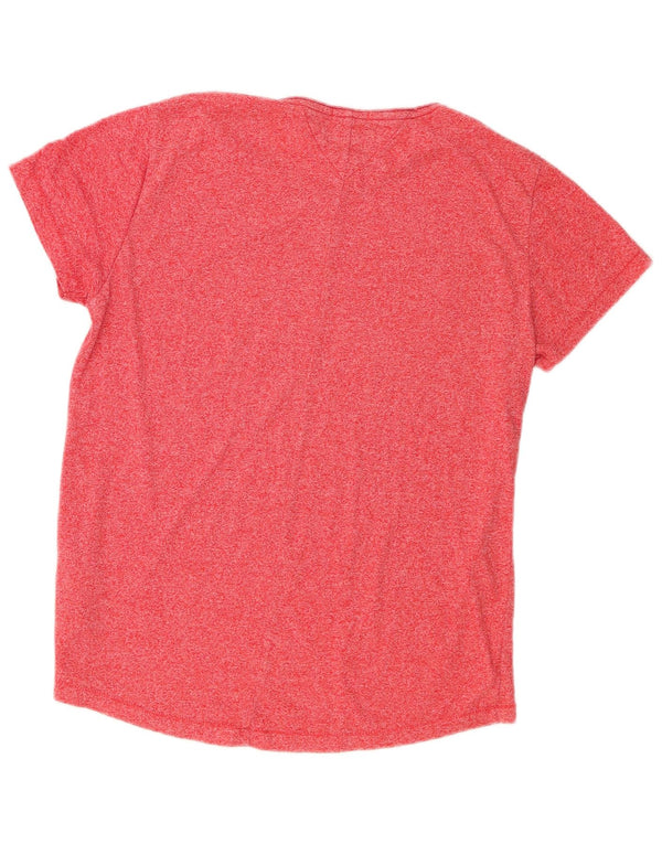 Tommy Hilfiger Womens T-Shirt Top UK 14 Medium Pink Flecked Polyester