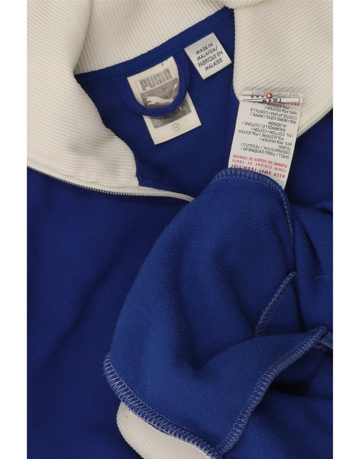 Puma Mens Graphic Tracksuit Top Jacket Medium Blue Colourblock Polyester