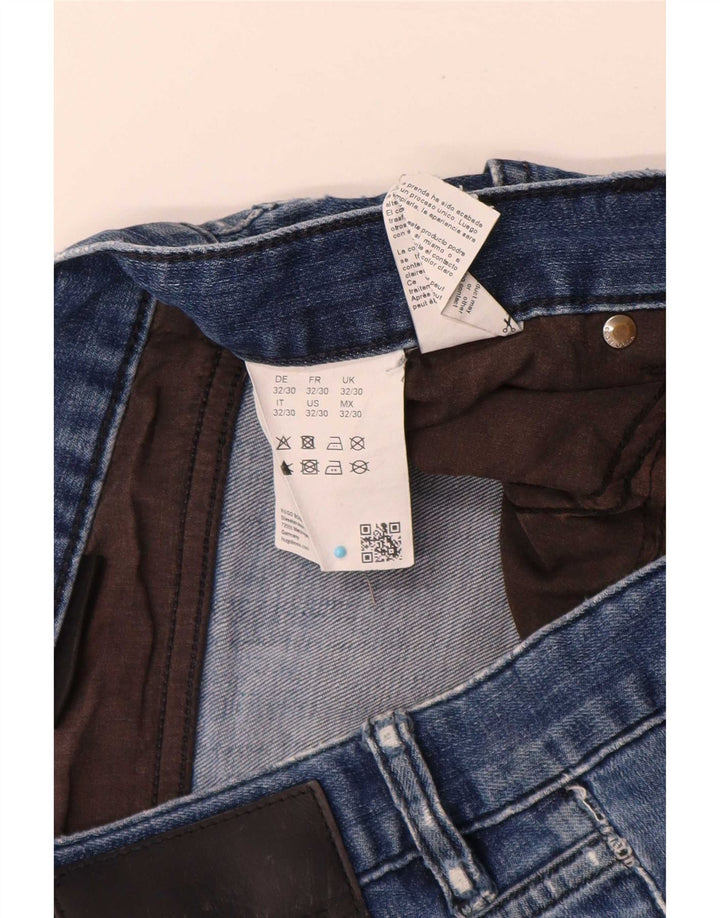 Hugo Boss Mens Straight Jeans W32 L30 Blue Cotton