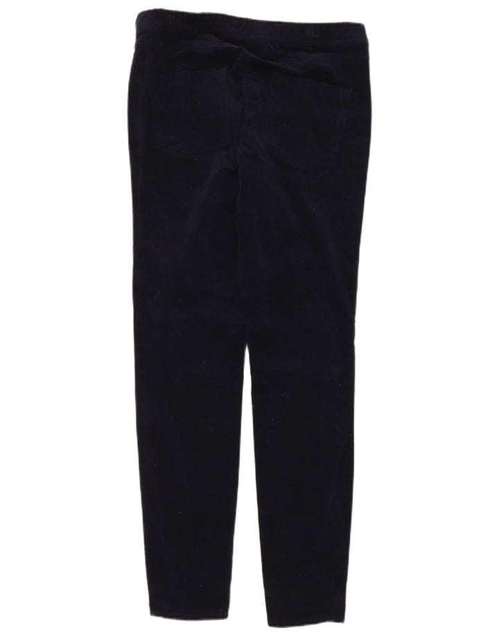 White Stuff Womens Velour Leggings UK 14 Large Navy Blue Cotton
