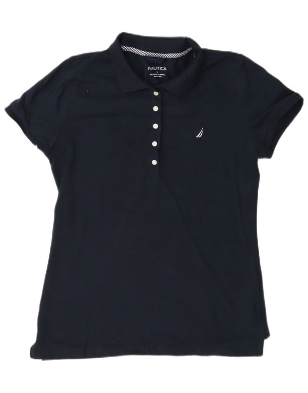 Polo da donna Nautica UK 16 grande in cotone blu navy