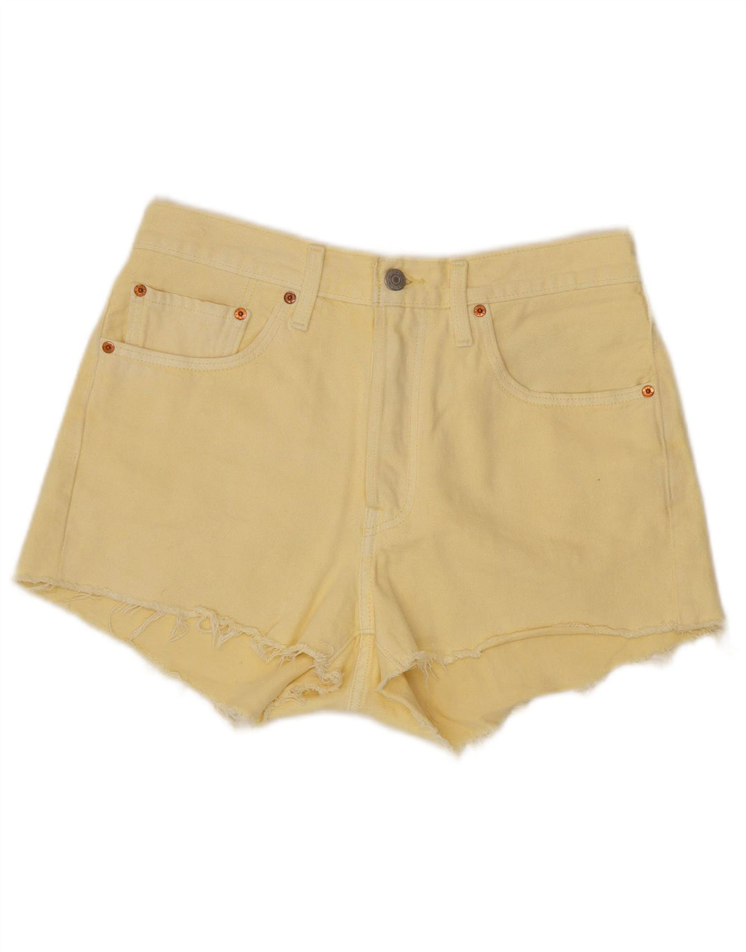 Γυναικείο 501 τζιν σορτς LEVI'S W30 μεσαίο κίτρινο βαμβακερό