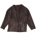 Jaqueta blazer feminina vintage de couro com 1 botão IT 42 médio preto