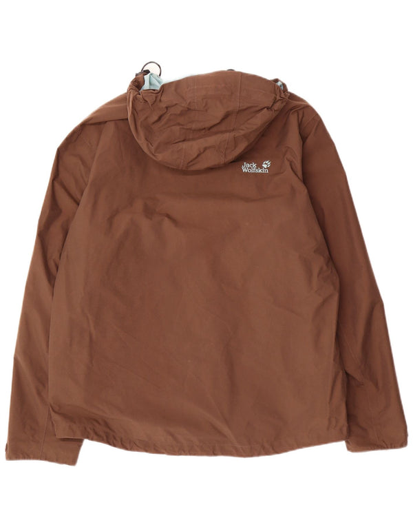 Giacca antipioggia con cappuccio da uomo Jack Wolfskin UK 36/38 Poliammide marrone medio