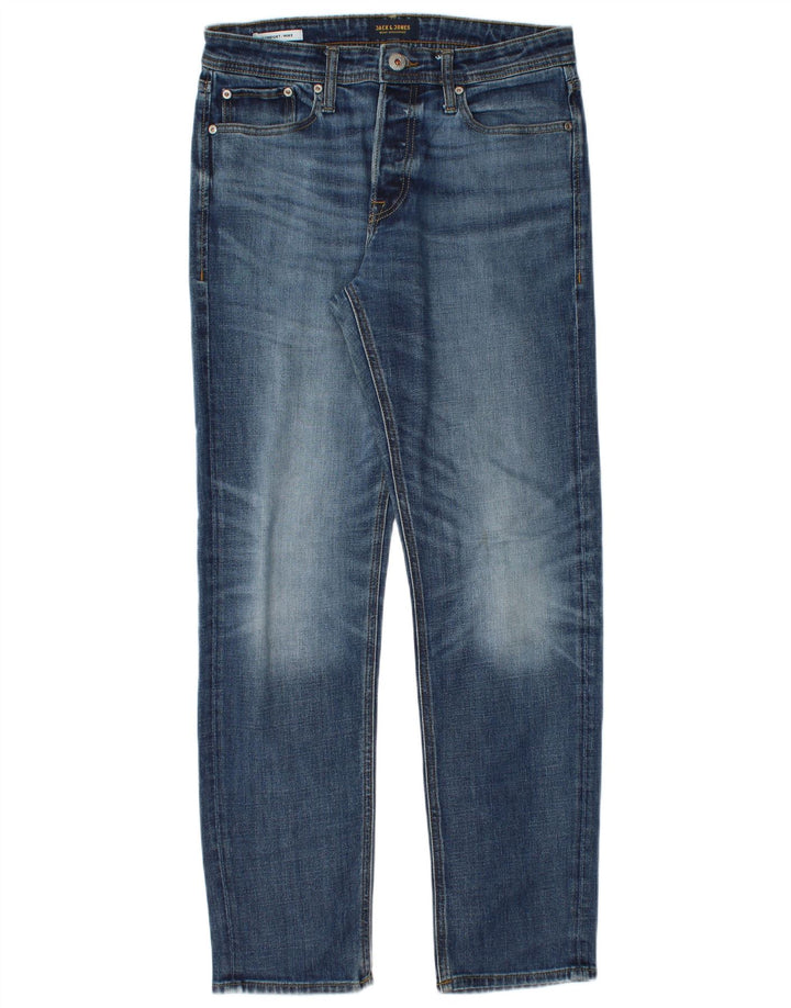 Jack & Jones Herren Mike Slim Jeans W30 L32 Blaue Baumwolle
