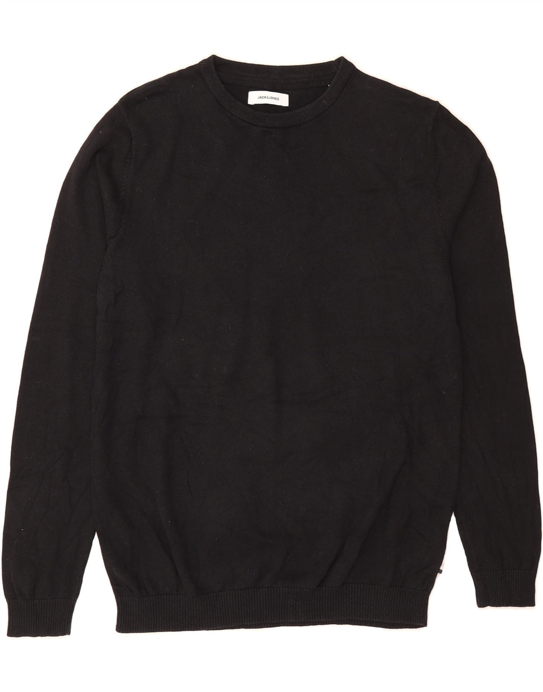 JACK & JONES Mens Crew Neck Jumper Sweater Large Black Cotton Vintage Jack & Jones and Second-Hand Jack & Jones from Messina Hembry 
