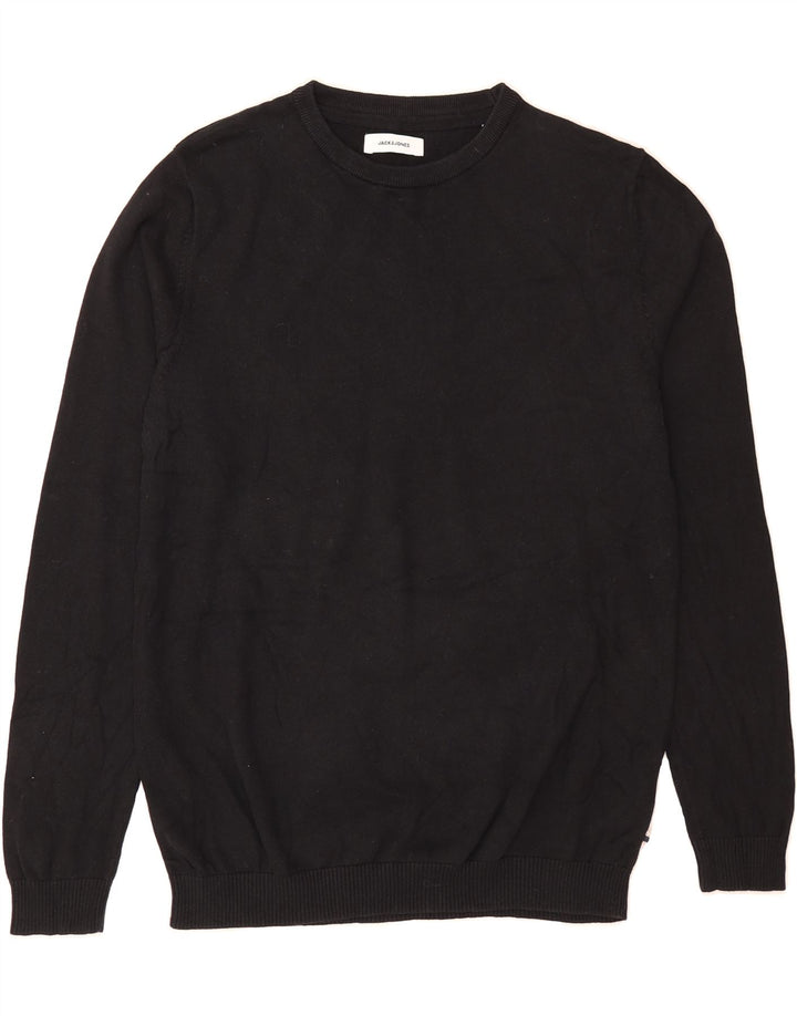 JACK & JONES Mens Crew Neck Jumper Sweater Large Black Cotton Vintage Jack & Jones and Second-Hand Jack & Jones from Messina Hembry 