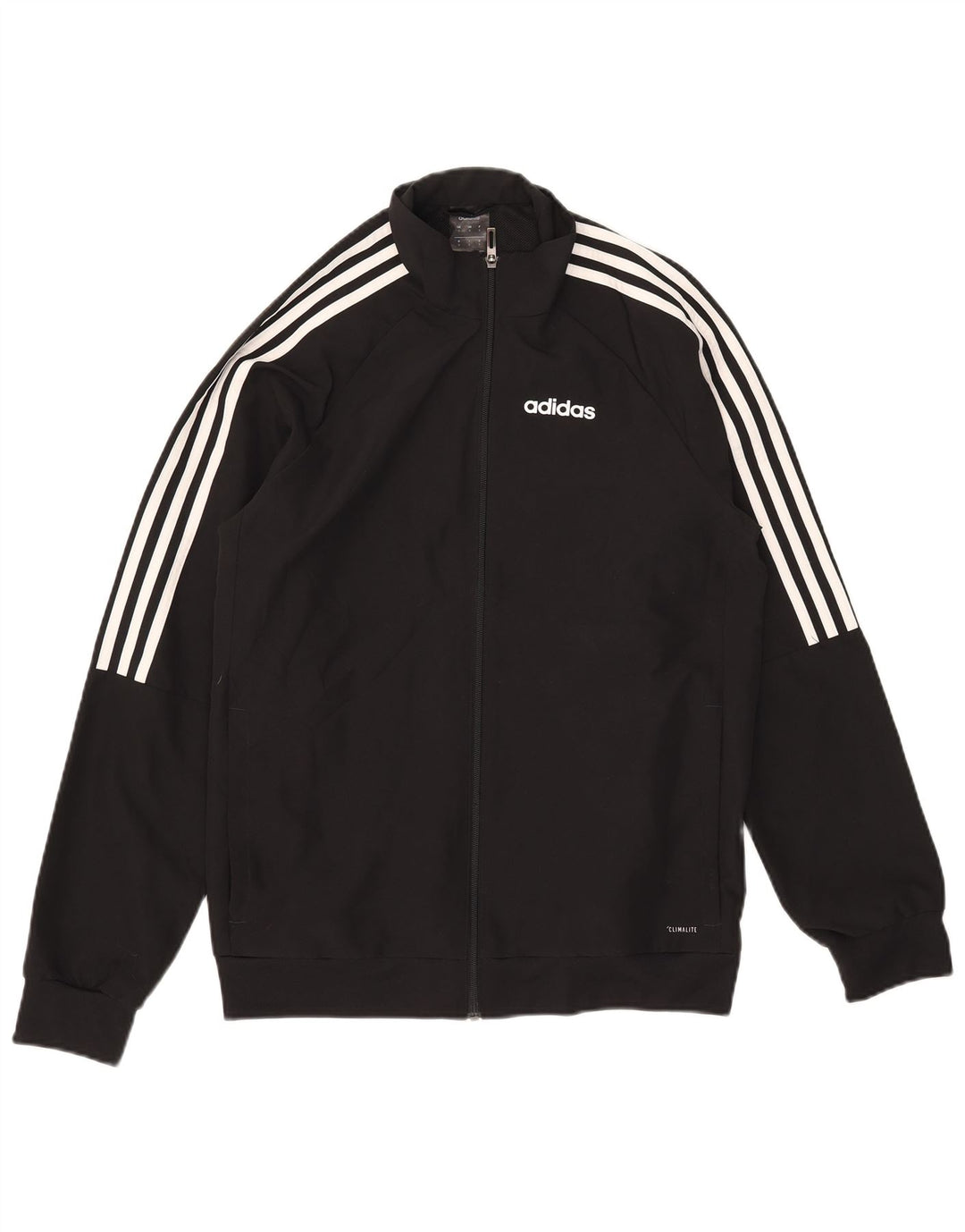 Adidas Mens Climalite Tracksuit Top Jacket Small Black Polyester