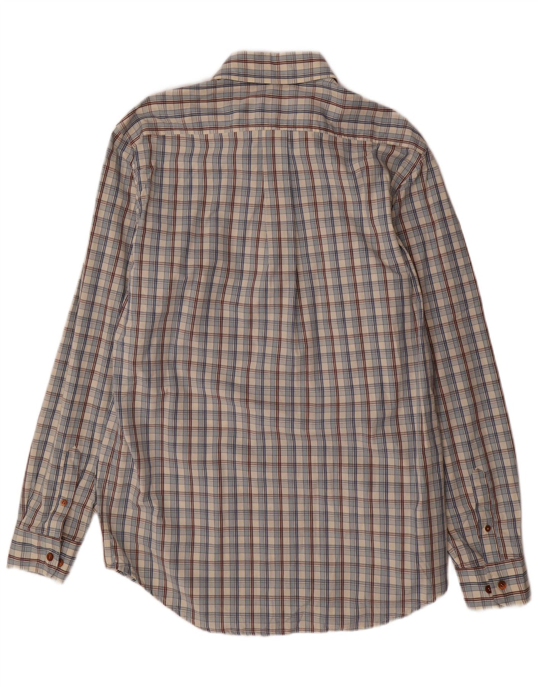 Marina Yachting Mens Shirt Size 41 Medium Beige Check Cotton