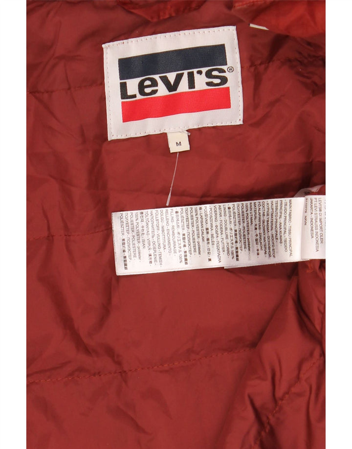 Giacca imbottita con cappuccio da donna Levi's UK 14 poliestere arancione medio invernale