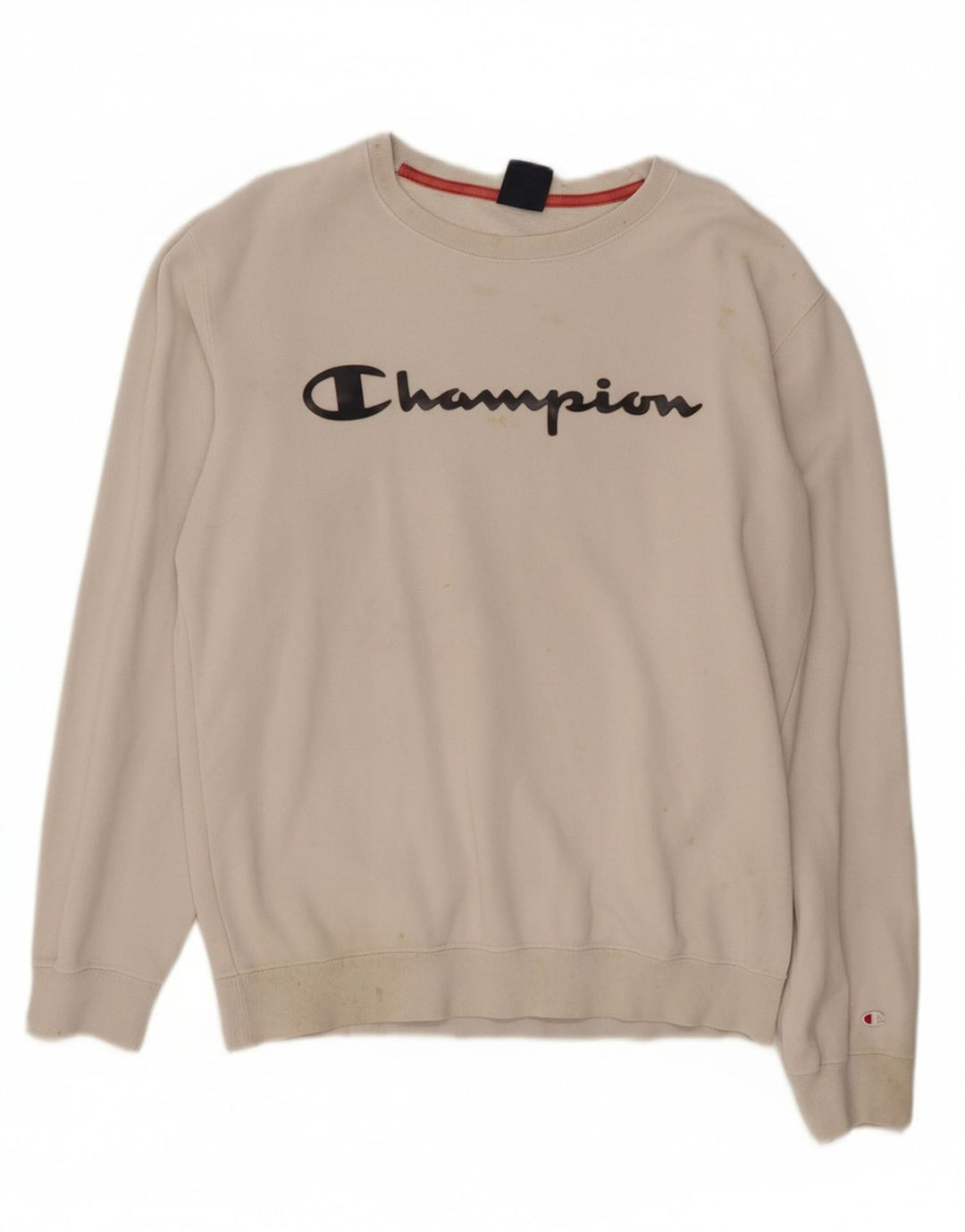CHAMPION Mens Graphic Sweatshirt Jumper Medium White