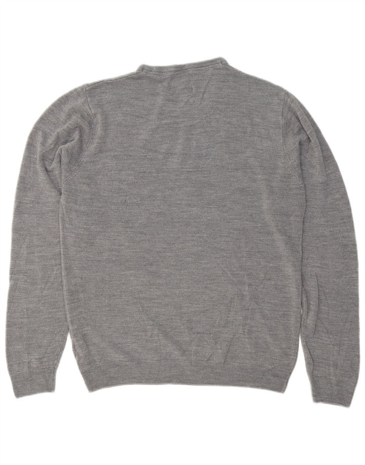 Marks & Spencer Mens Regular Fit Crew Neck Jumper Sweater Large Grey
