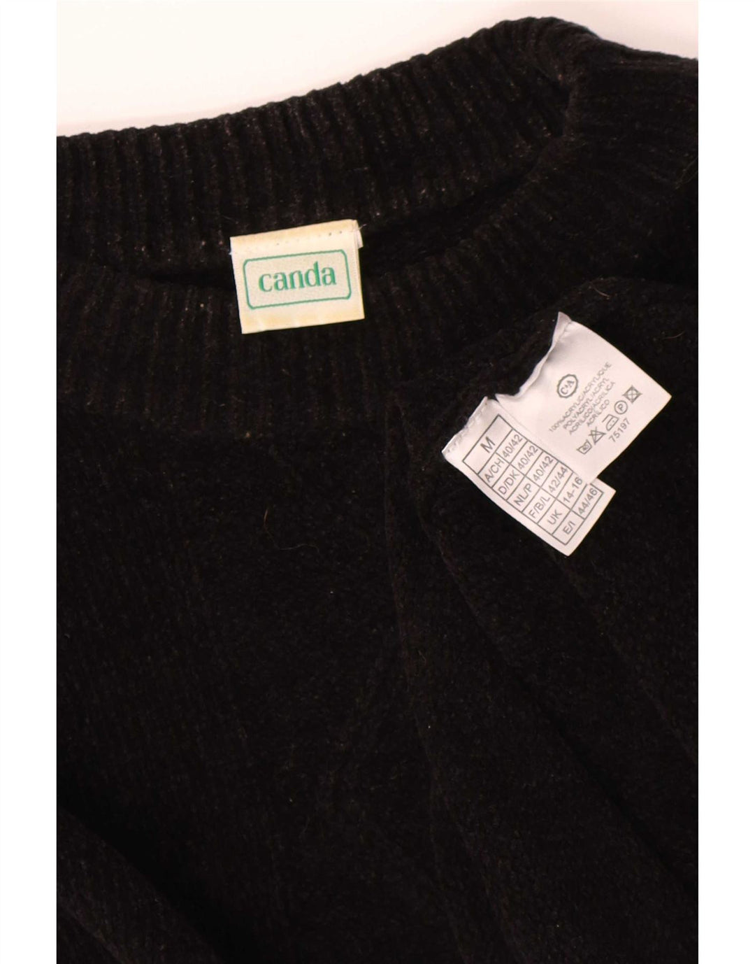 Canda Womens Oversized Turtle Neck Jumper Sweater UK 14/16 Medium Black