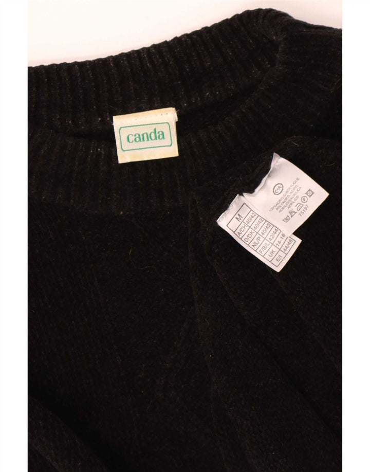 Canda Womens Oversized Turtle Neck Jumper Sweater UK 14/16 Medium Black