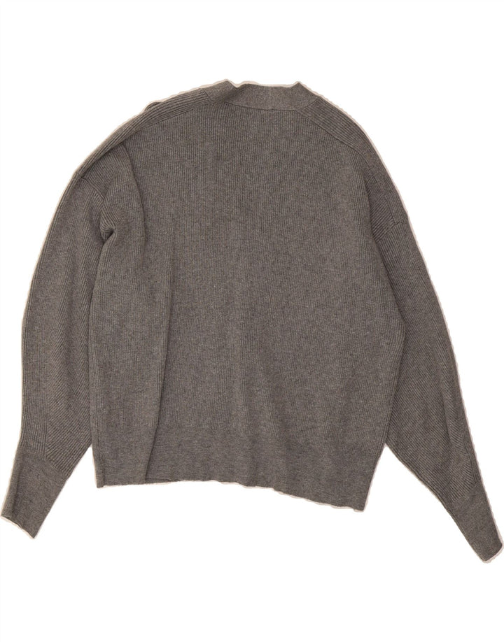 ZARA Womens Crop Cardigan Sweater UK 14 Medium Grey Viscose Vintage Zara and Second-Hand Zara from Messina Hembry 